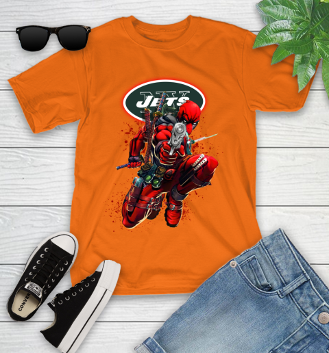 NFL Deadpool Marvel Comics Sports Football New York Jets Youth T-Shirt 7