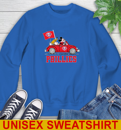 MLB Baseball Philadelphia Phillies Pluto Mickey Driving Disney Shirt Sweatshirt 9