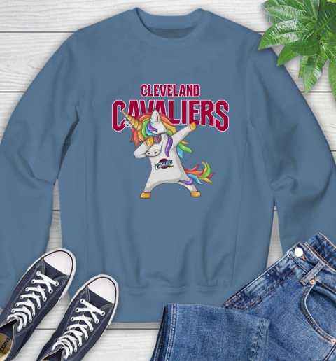Cleveland Cavaliers NBA Basketball Funny Unicorn Dabbing Sports Sweatshirt 7