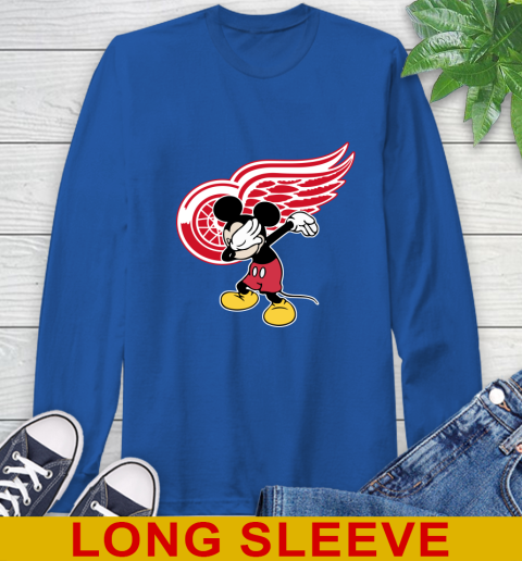 Detroit Red Wings NHL Hockey Dabbing Mickey Disney Sports Long Sleeve T-Shirt 9