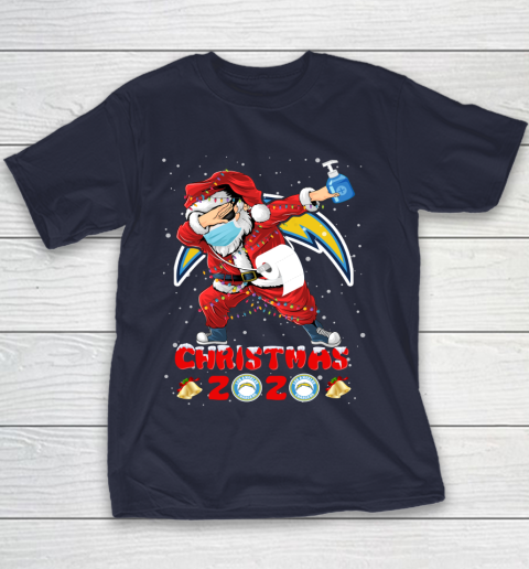 Los Angeles Chargers Funny Santa Claus Dabbing Christmas 2020 NFL Youth T-Shirt 2