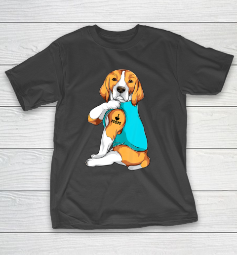 Dog Mom Shirt Beagle I Love Mom Apparel Dog Mom Gifts Womens T-Shirt