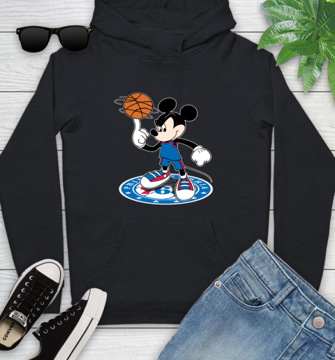 NBA Basketball Philadelphia 76ers Cheerful Mickey Disney Shirt Youth Hoodie