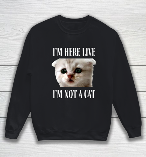 I m Here Live I m Not A Cat Funny Cat Lawyer I m Not A Cat Sweatshirt