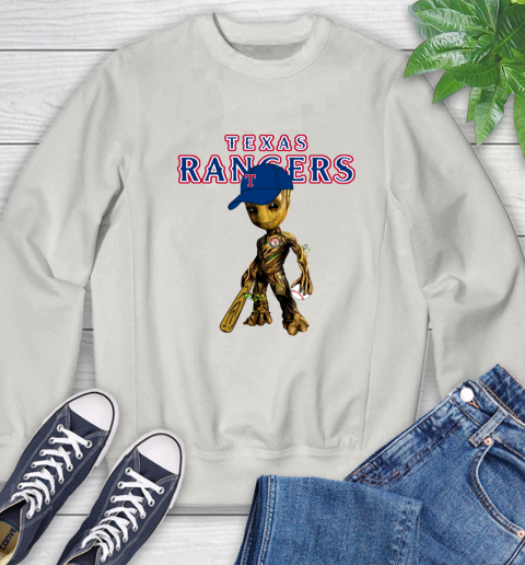 MLB Texas Rangers Groot Guardians Of The Galaxy Baseball Sweatshirt 12