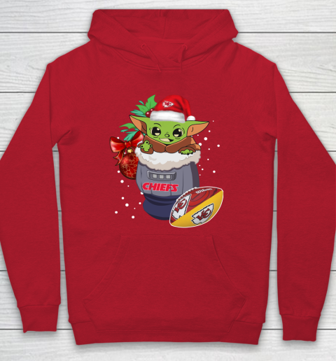 Kansas City Chiefs Christmas Baby Yoda Star Wars Funny Happy NFL Hoodie 10