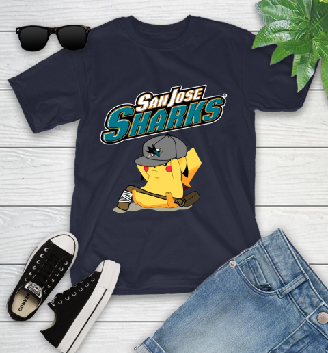 NHL Pikachu Hockey Sports San Jose Sharks Youth T-Shirt 3