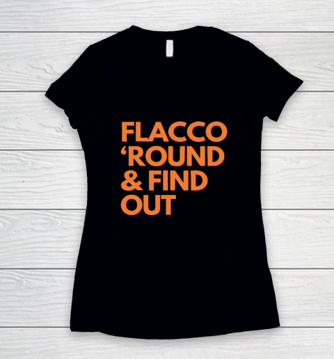 Flacco 'Round And Find Out Women's V-Neck T-Shirt