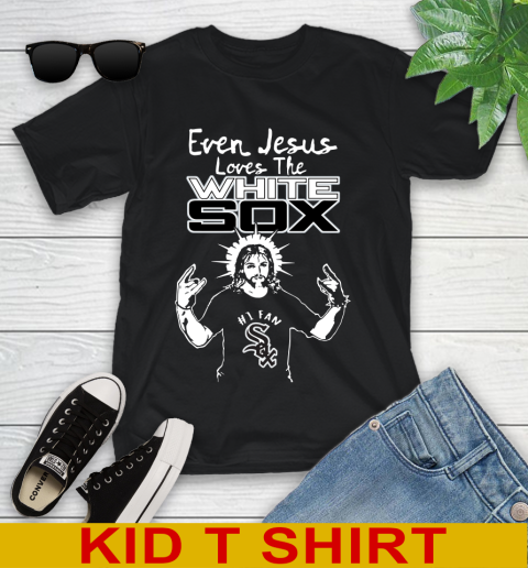 Chicago White Sox MLB Baseball Even Jesus Loves The White Sox Shirt Youth T-Shirt