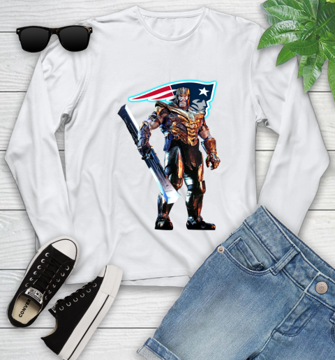 NFL Thanos Gauntlet Avengers Endgame Football New England Patriots Youth Long Sleeve