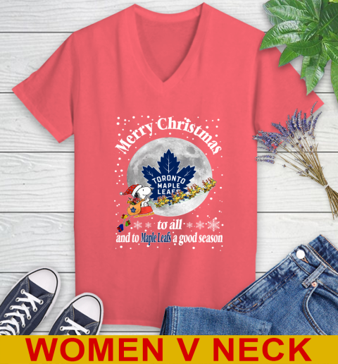 Toronto Maple Leafs Merry Christmas To All And To Maple Leafs A Good Season NHL Hockey Sports Women's V-Neck T-Shirt 6