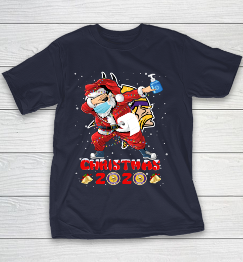 Minnesota Vikings Funny Santa Claus Dabbing Christmas 2020 NFL Youth T-Shirt 2