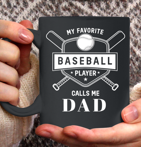 Father's Day Funny Gift Ideas Apparel  Baseball Son Dad Father T Shirt Ceramic Mug 11oz
