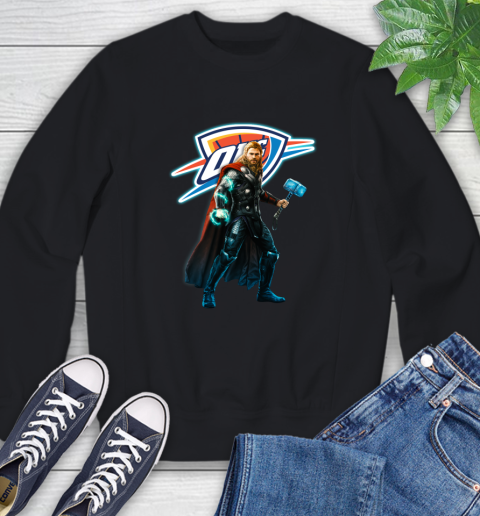 NBA Thor Avengers Endgame Basketball Oklahoma City Thunder Sweatshirt 2