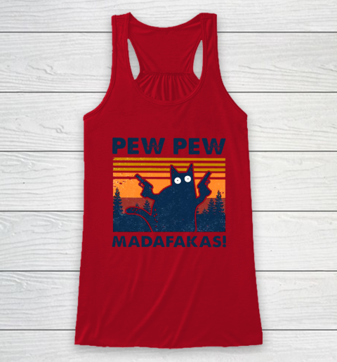 Cat Pew Pew Madafakas Vintage Racerback Tank 4