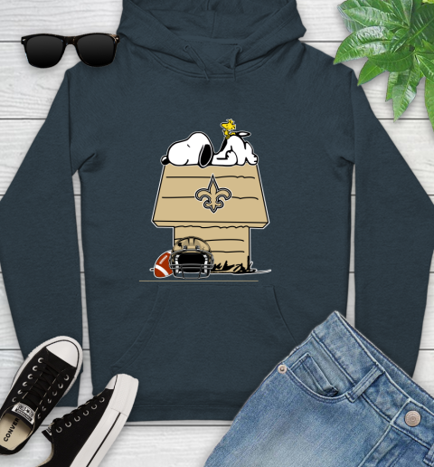 New Orleans Saints NFL Football Snoopy Woodstock The Peanuts Movie Youth Hoodie 8