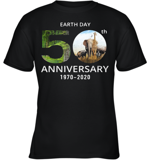 Animals Earth Day 50Th Anniversary 1970 2020 Youth T-Shirt