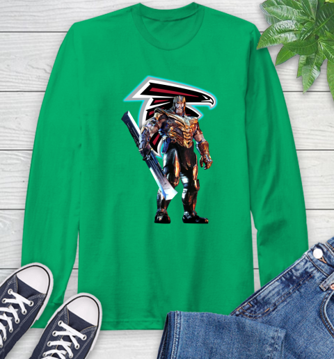 NFL Thanos Gauntlet Avengers Endgame Football Atlanta Falcons Long Sleeve T-Shirt 7