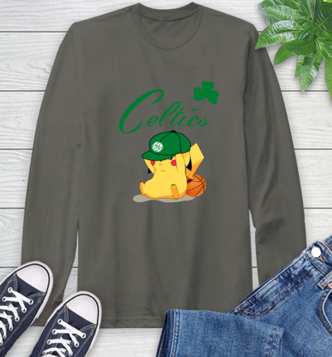 NBA Pikachu Basketball Sports Boston Celtics Long Sleeve T-Shirt 8