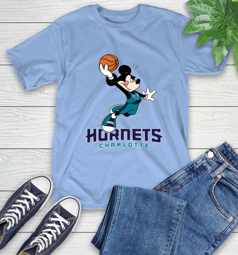 NBA Basketball Charlotte Hornets Cheerful Mickey Mouse Shirt T-Shirt 12