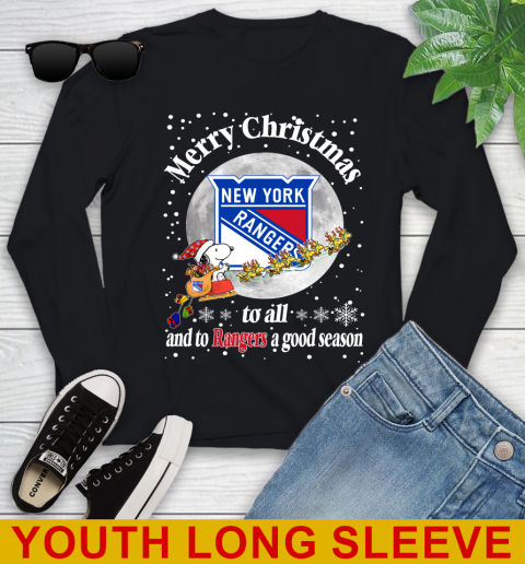 New York Rangers Merry Christmas To All And To Rangers A Good Season NHL Hockey Sports Youth Long Sleeve