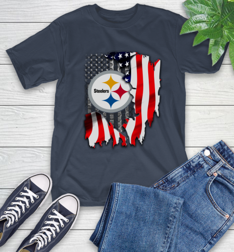 Pittsburgh Steelers NFL Football American Flag T-Shirt - Image 4