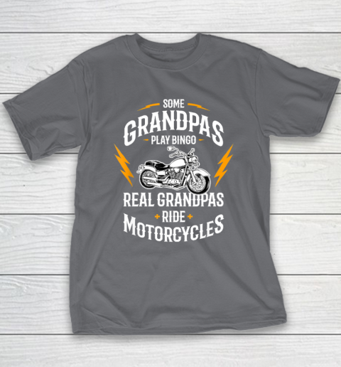 Mens Some Grandpas Play Bingo Real Grandpas Ride Motorcycles Youth T-Shirt 5