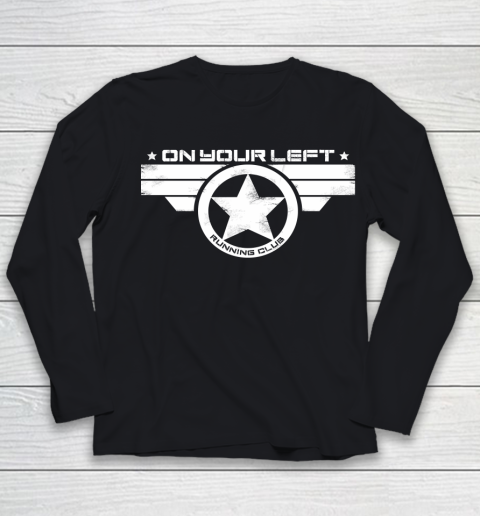 Captian America Tshirt On Your Left Running Club Youth Long Sleeve