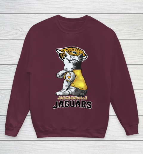 NFL Football My Cat Loves Jacksonville Jaguars Youth Sweatshirt 4