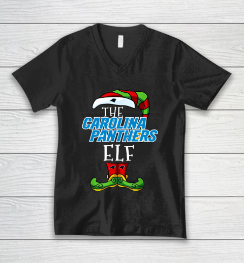 Carolina Panthers Christmas ELF Funny NFL V-Neck T-Shirt