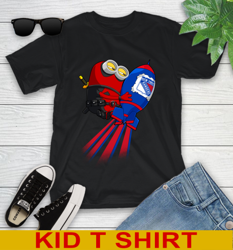 NHL Hockey New York Rangers Deadpool Minion Marvel Shirt Youth T-Shirt