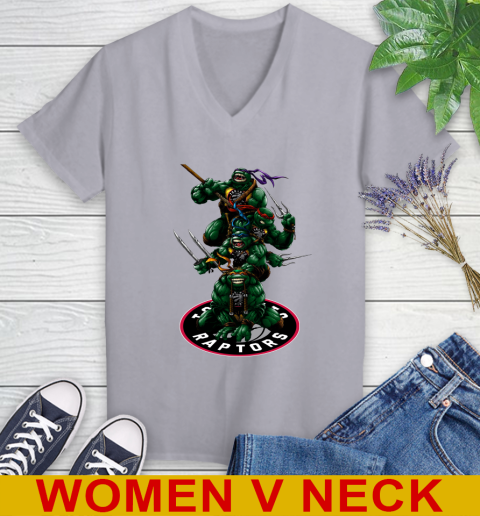NBA Basketball Toronto Raptors Teenage Mutant Ninja Turtles Shirt Women's V-Neck T-Shirt 5
