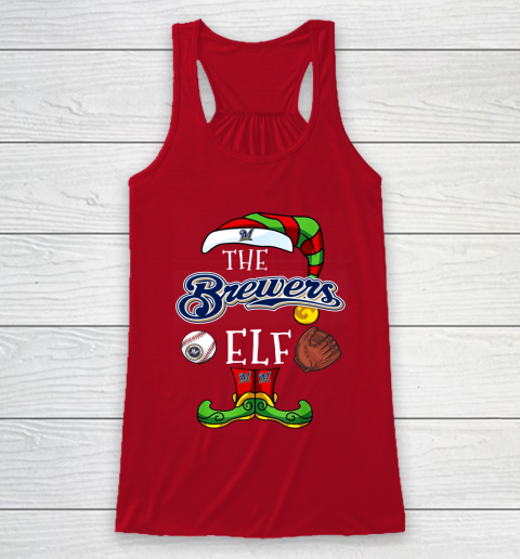 Milwaukee Brewers Christmas ELF Funny MLB Racerback Tank 4
