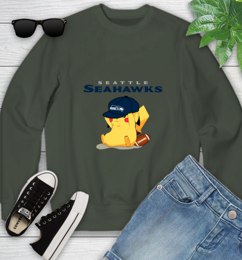 NFL Pikachu Football Seattle Seahawks Youth Sweatshirt 10