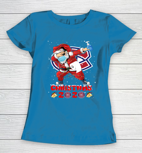 Montreal Canadiens Funny Santa Claus Dabbing Christmas 2020 NHL Women's T-Shirt 6