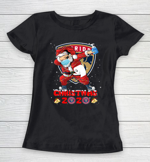 Florida Panthers Funny Santa Claus Dabbing Christmas 2020 NHL Women's T-Shirt