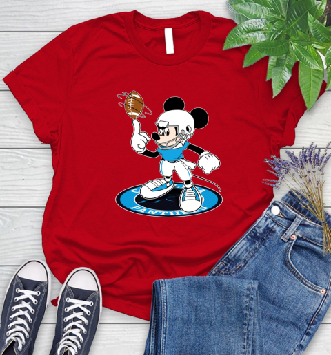 NFL Football Carolina Panthers Cheerful Mickey Disney Shirt Women's T-Shirt 11