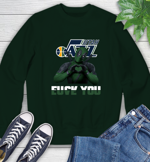 NBA Utah Jazz Deadpool Love You Fuck You Basketball Sports Sweatshirt 12
