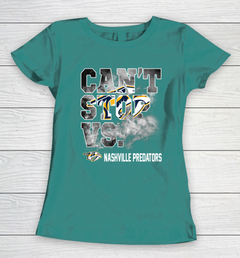 NHL Nashville Predators Hockey Can't Stop Vs Women's T-Shirt 10