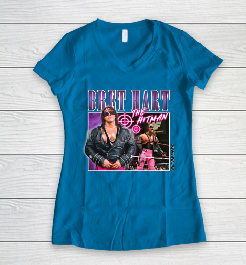 Bret Hart The Hitman Women's V-Neck T-Shirt 5