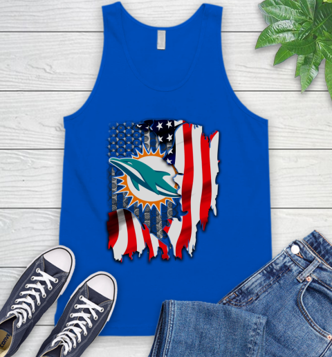 Miami Dolphins NFL Football American Flag Tank Top 4