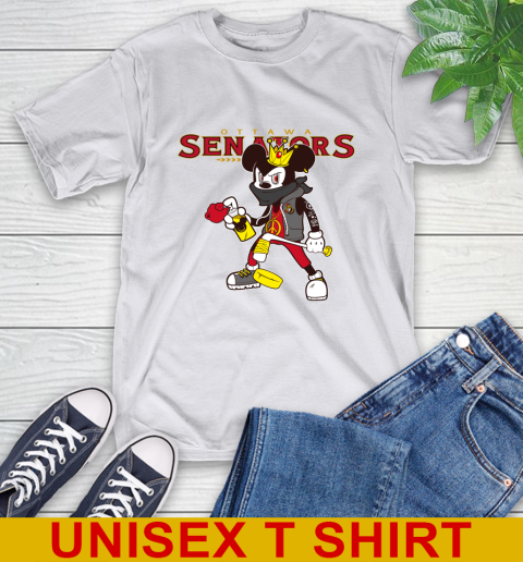 Ottawa Senators NHL Hockey Mickey Peace Sign Sports T-Shirt 12