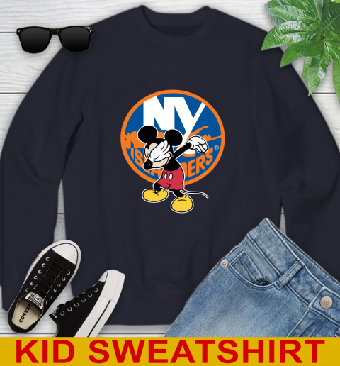 New York Islanders NHL Hockey Dabbing Mickey Disney Sports Youth Sweatshirt 3