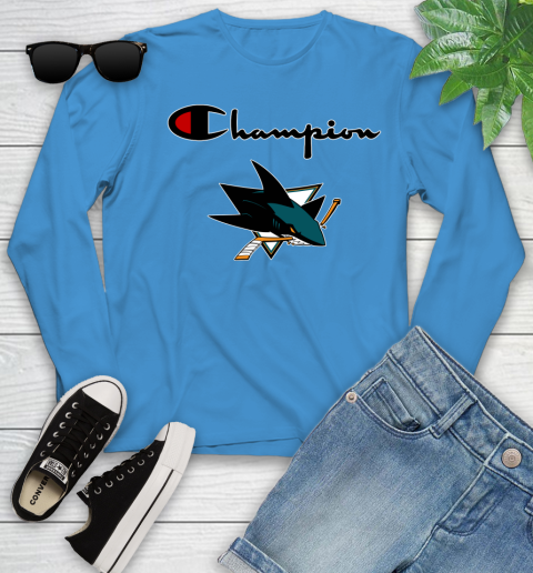 NHL Hockey San Jose Sharks Champion Shirt Youth Long Sleeve 5