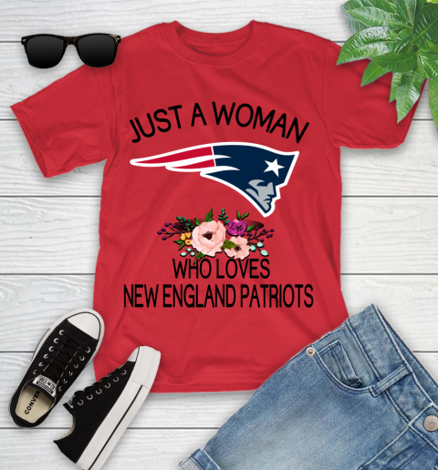 NFL Just A Woman Who Loves New England Patriots Football Sports Youth T-Shirt 8