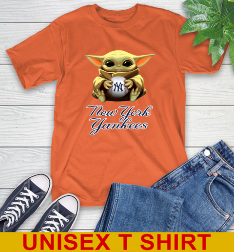 MLB Baseball New York Yankees Star Wars Baby Yoda Shirt 5