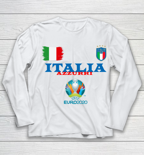Italia Azzurri Euro 2020 Flag Youth Long Sleeve