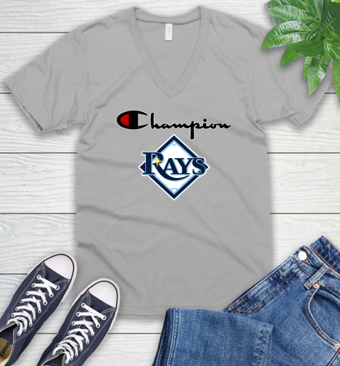 MLB Baseball Tampa Bay Rays Champion Shirt V-Neck T-Shirt 2