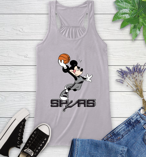 NBA Basketball San Antonio Spurs Cheerful Mickey Mouse Shirt Racerback Tank - Image 6