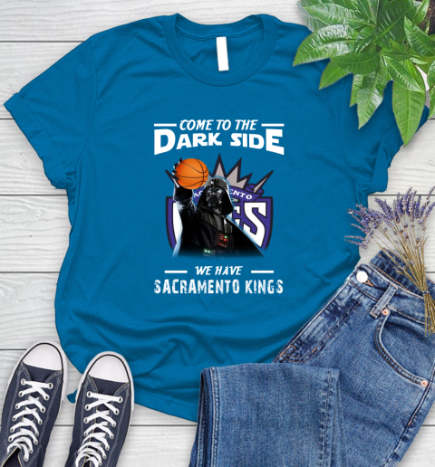 NBA Come To The Dark Side We Have Sacramento Kings Star Wars Darth Vader Basketball Women's T-Shirt 10